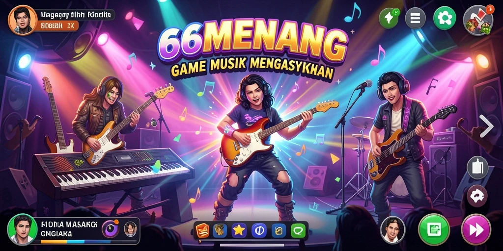 Tampilan gameplay 66MENANG yang penuh warna dan dinamis.