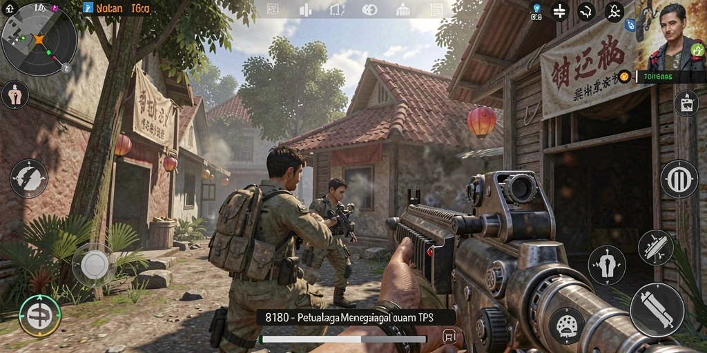 Tangkapan layar menunjukkan aksi menegangkan dalam gameplay TPS.