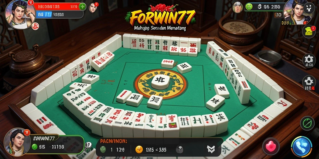 Tampilan menarik dari gameplay Mahjong di FORWIN77.
