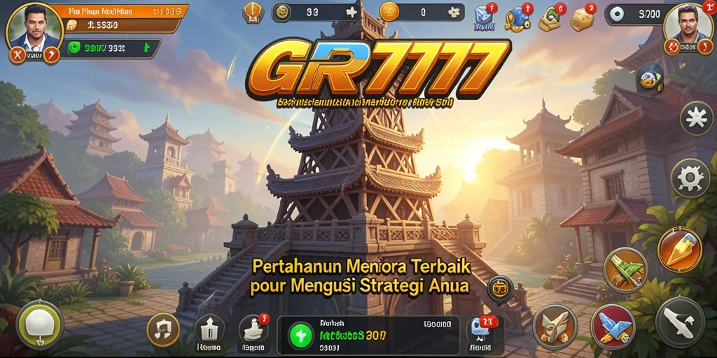 Tampilan gameplay GGR7777 dengan menara pertahanan yang beragam dan serangan musuh.