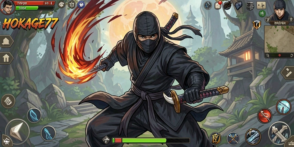Tampilan gameplay HOKAGE77 yang seru dan menantang.