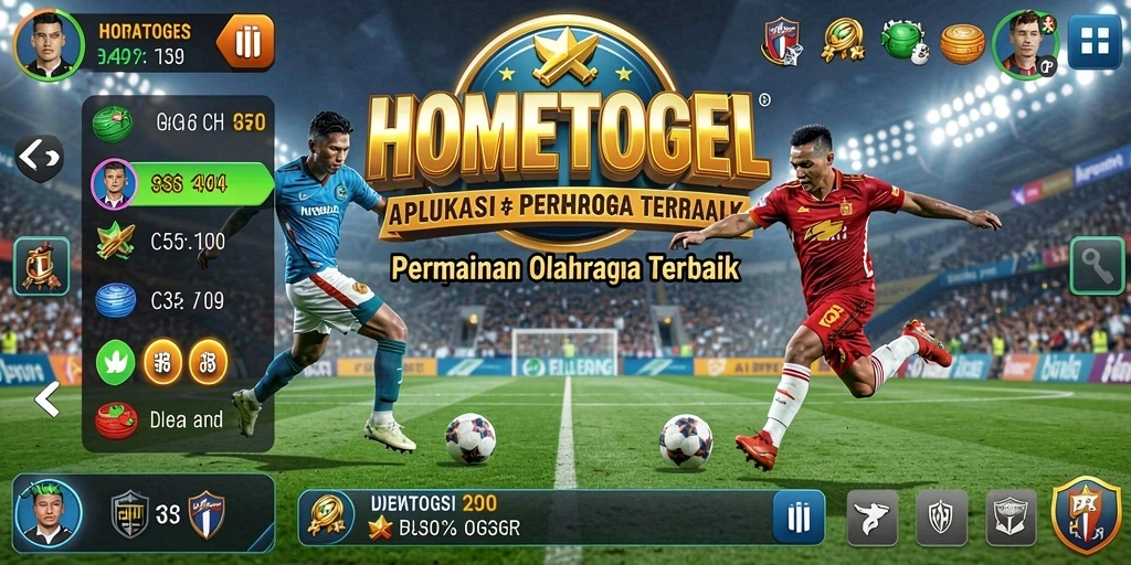 Tampilan gameplay seru dari HOMETOGEL yang penuh aksi olahraga.