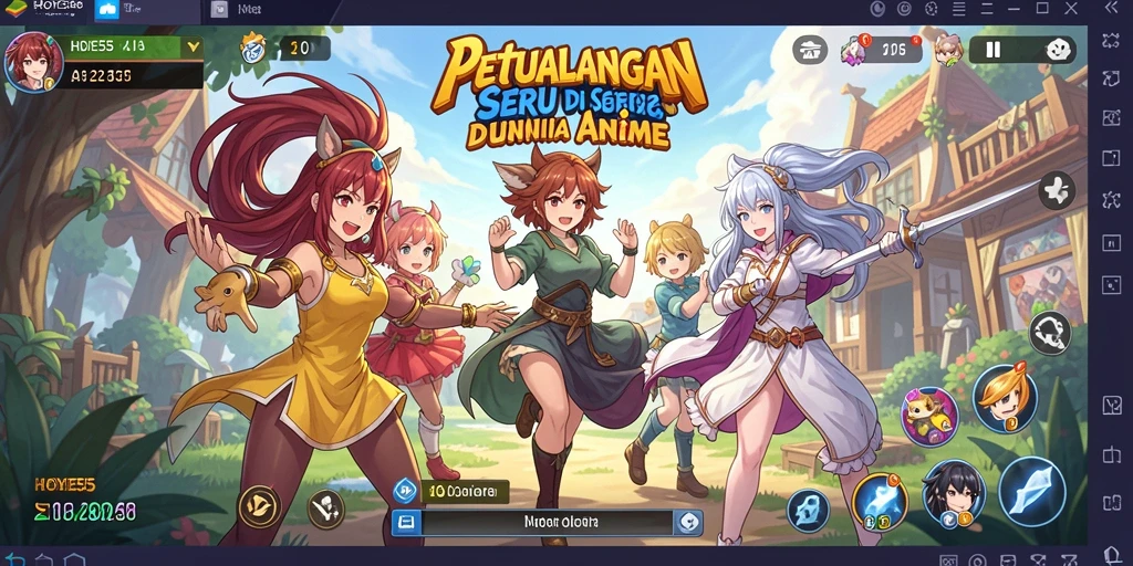 Tampilan gameplay HOYE55 yang menampilkan aksi karakter anime.