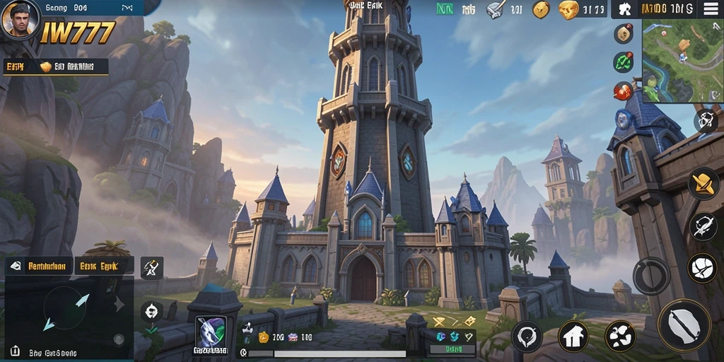 Tampilan gameplay menara pertahanan epik IW777 dengan aksi seru.