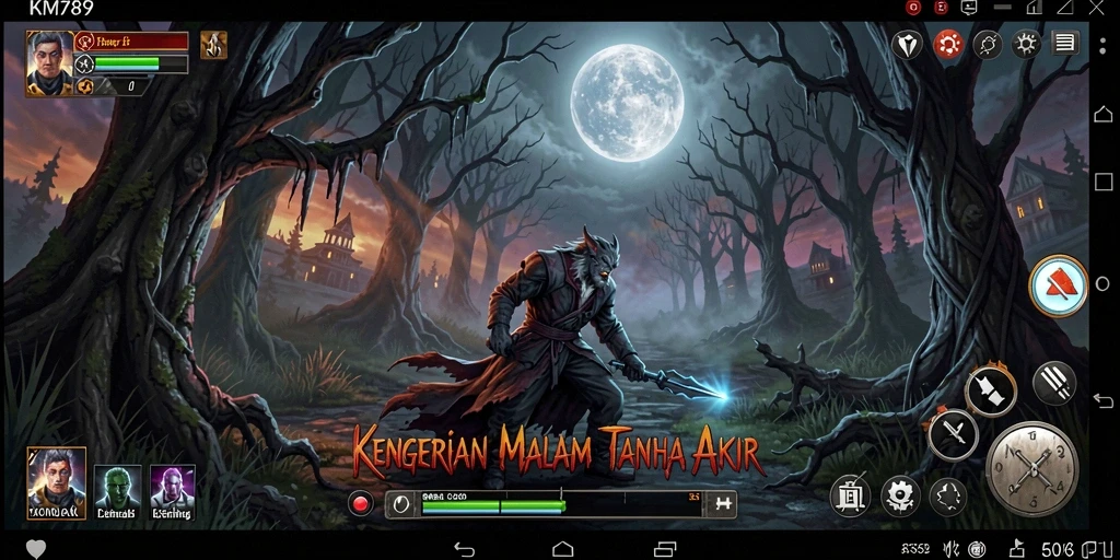 Screenshot utama KM789 menampilkan suasana gelap dan menyeramkan dari gameplay.