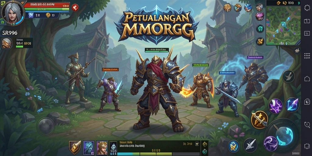 Tampilan gameplay utama SR996 yang menampilkan dunia MMORPG yang luas.