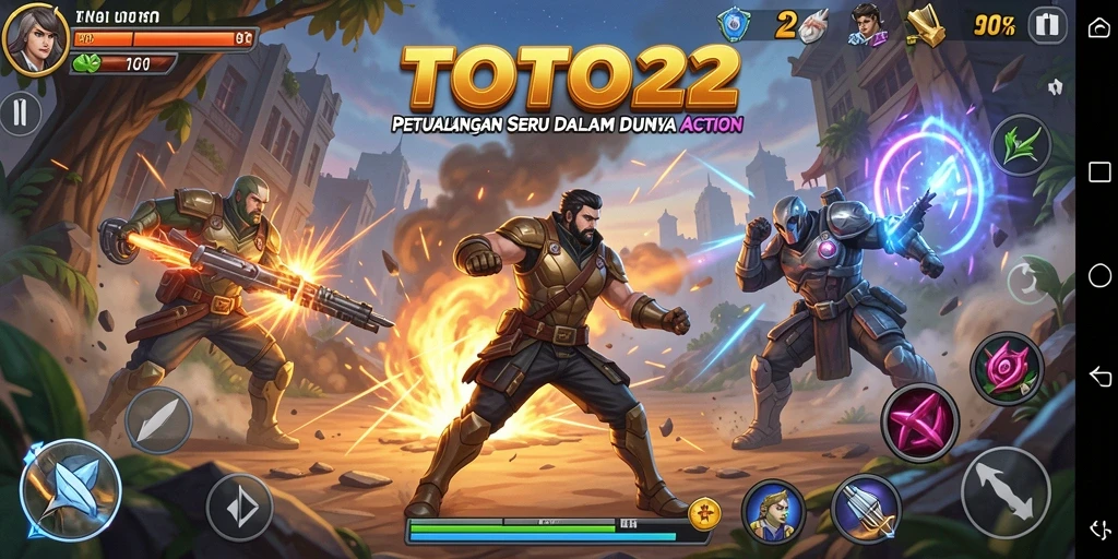 Tampilan gameplay dinamis dari TOTO22 yang penuh aksi dan petualangan.