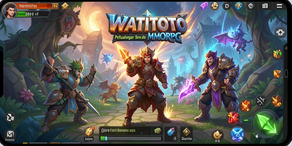 Screenshot gameplay WATITOTO yang menampilkan petualangan karakter di dunia MMORPG.