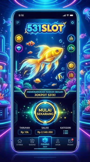 Tampilan antarmuka aplikasi 531slot yang modern dan user-friendly.